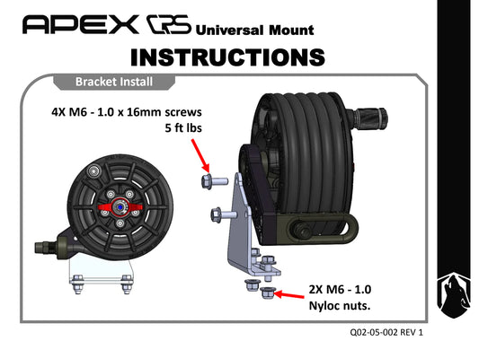 APEX DESIGNS CRS UNIVERSAL MOUNTING BRACKET